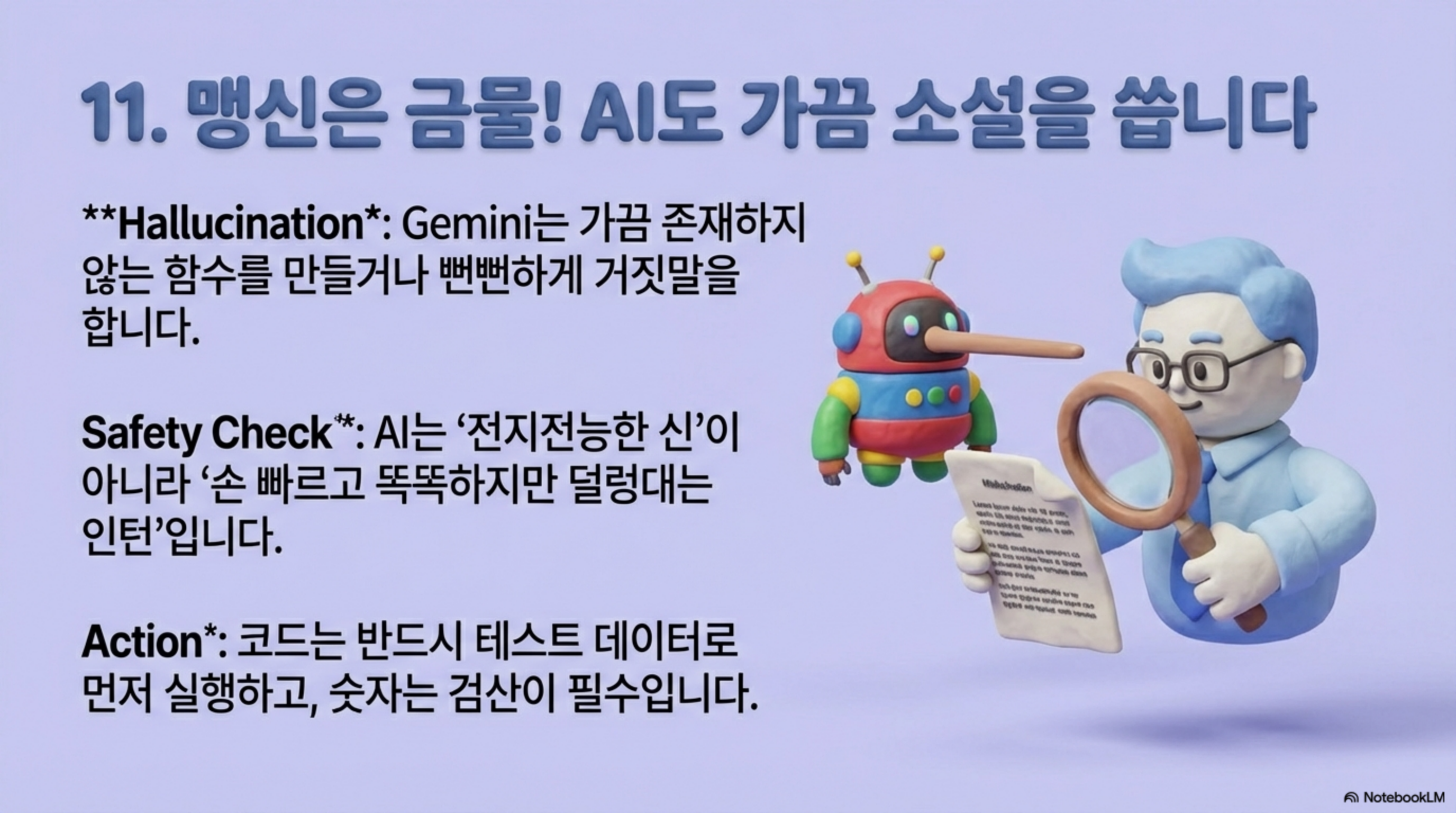 그림12: AI 환각 현상에 대한 주의와 검증의 필요성