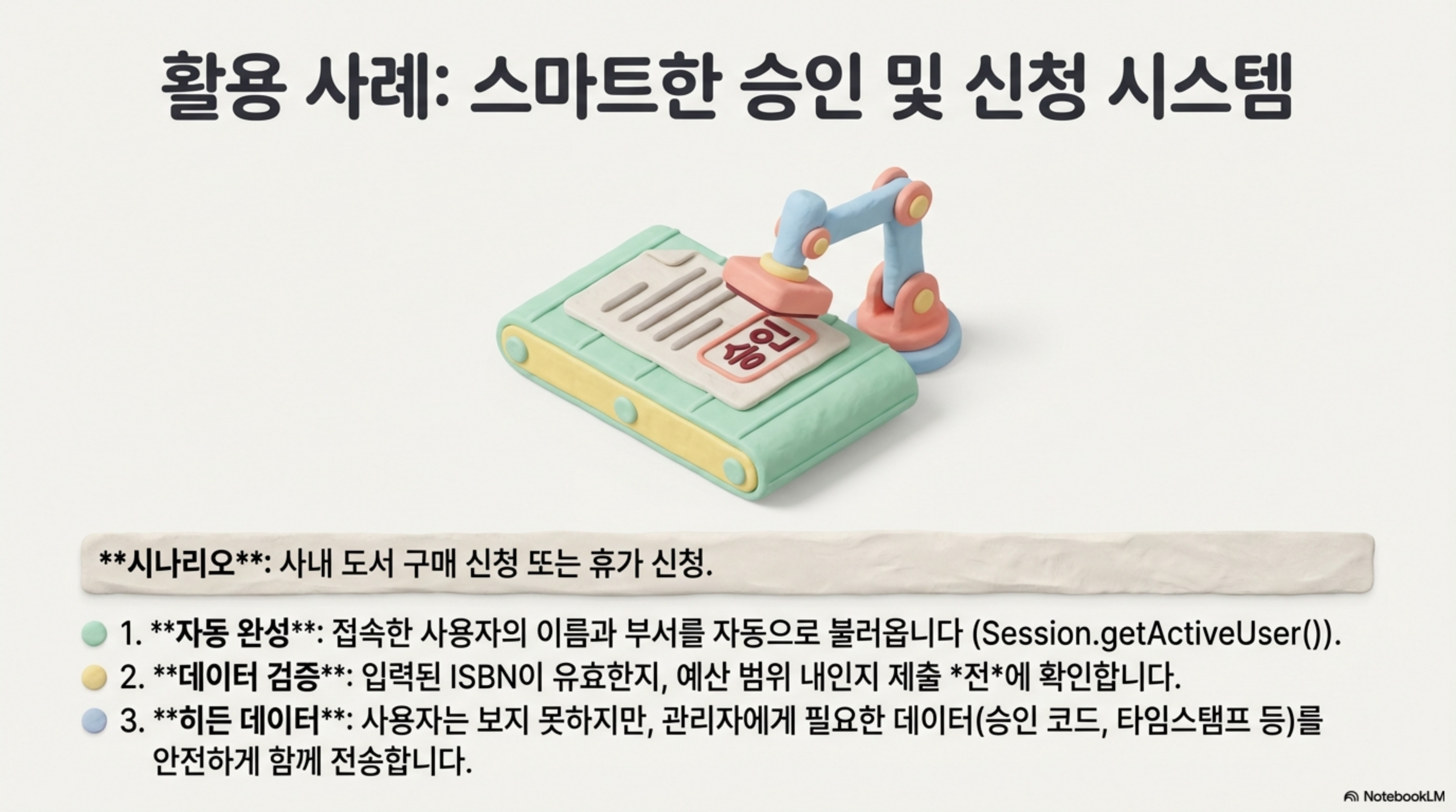 그림9: 스마트한 승인 및 신청 시스템 활용 사례
